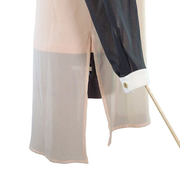 CalvināKleināPinkĀ ColorāBlockāLongāSleeveāBlouseāSzāM - Picture 6 of 13